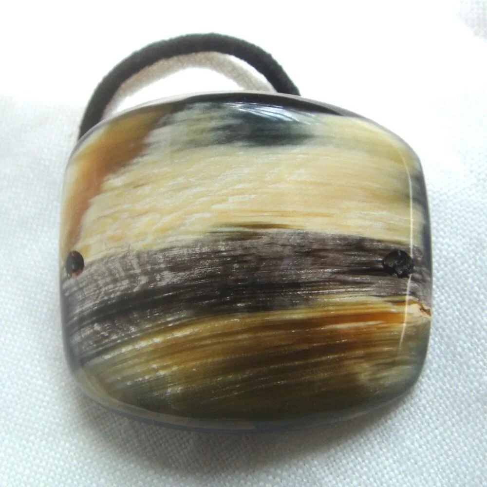 Ponytail Holder Hair Stretchy Faux Shell Wood
